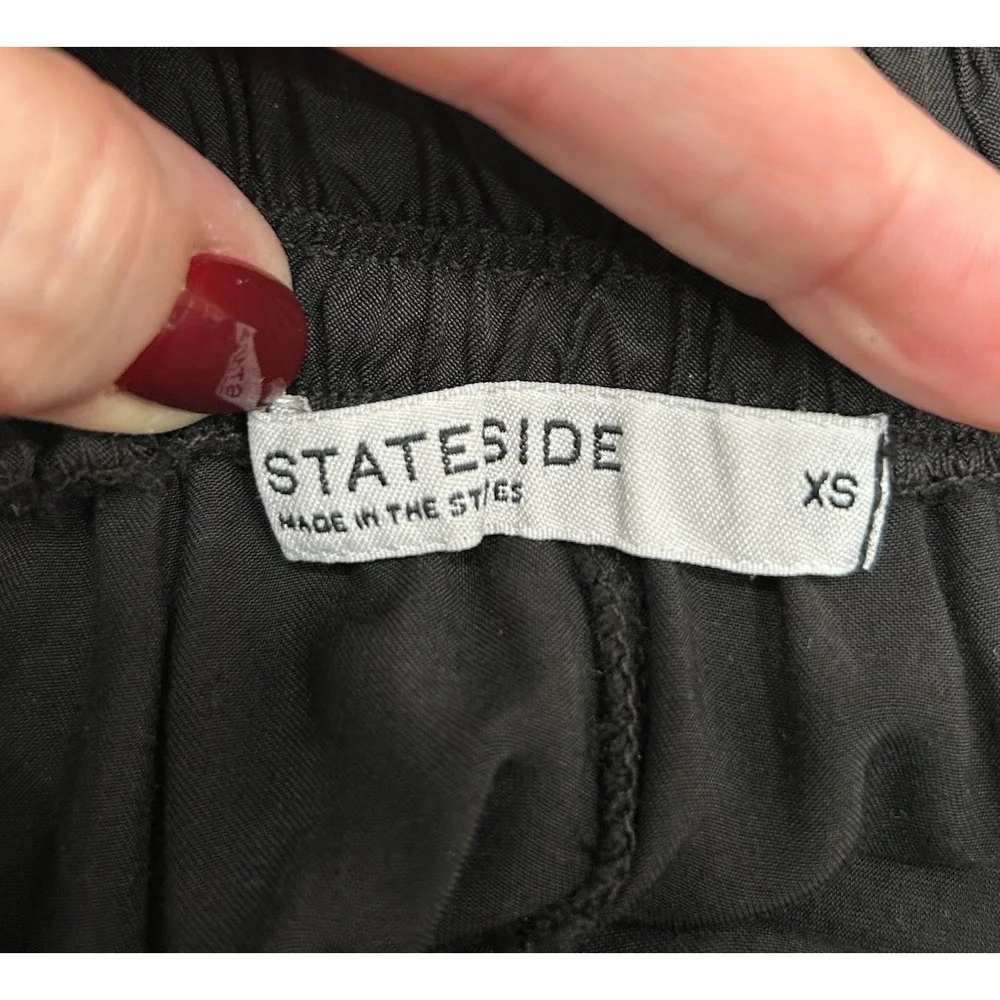 Stateside Cargo Pants‎ Womens XS Black Elastic Waist Utility Minimalist Casual